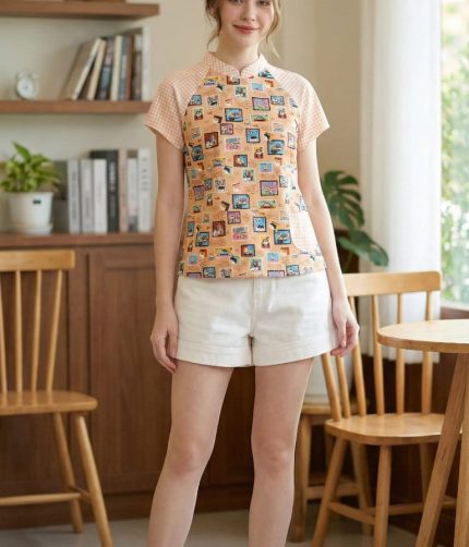 Shiba Mail QiPao Top