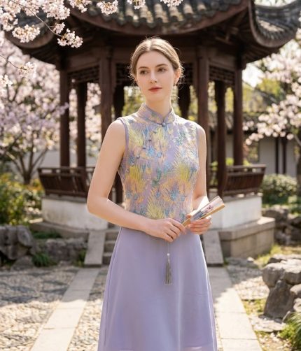 Spring Jade QiPao Dress Blue